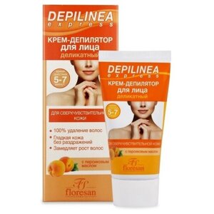 Floresan Деликатный крем-депилятор для лица Deep Depil для чувствительной кожи с персиковым маслом 50 мл