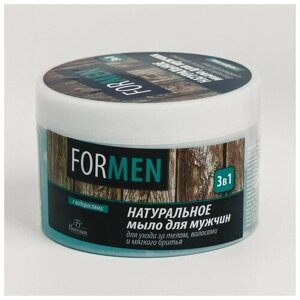 Floresan Мыло натуральное для мужчин "3 в 1", уход за кожей и волосами, для мягкого бритья