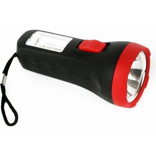 Фонарь Ultraflash LED16014 черный, 1 + 4SMD LED, 2 режима, 1XR6, пластик, блист-пакет 14253