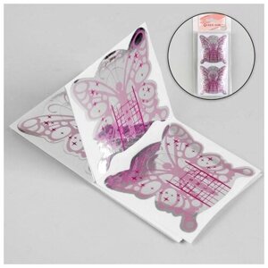 Формы для ногтей «Butterfly», 10 шт, цвет фиолетовый/серебристый