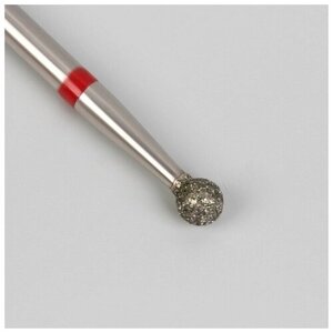 Фреза алмазная для маникюра «Шар», мелкая зернистость, 3,1 мм, в пластиковом футляре