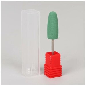 Фреза силиконовая для полировки, средняя, 10 24 мм, в пластиковом футляре, цвет зелёный