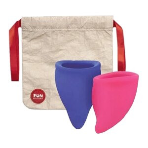 Fun Factory Менструальные чаши Fun Cup Explore Kit: size A & size B, 2 шт., розовый/синий