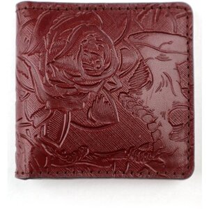 Футляр для презервативов "Dark Rose" кожа (3D) цвет бордо