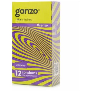 GANZO 12 шт. SENSE тонкие / Презервативы, Великобритания