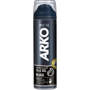 Гель для бритья и умывания Black 2 в 1 Arko, 200 г, 200 мл