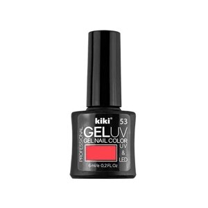 Гель-лак для ногтей KIKI оттенок 53 GEL UV&LED, коралловый неон, 6 мл