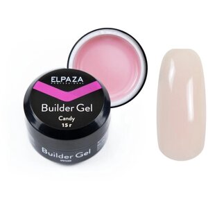 Гель однофазный для наращивания и моделирования ногтей цвет-Candy (15 гр) Elpaza Builder Gel
