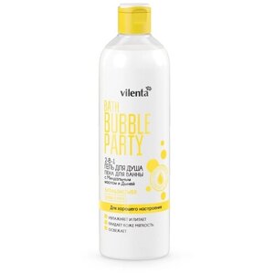 Гель-пена для ванны и душа Vilenta Bath bubble party Для хорошего настроения с миндальным маслом и дыней, 400 мл, 445 г