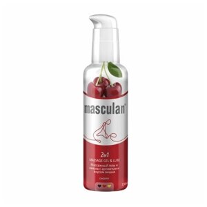 Гель-смазка masculan Гель-смазка Massage gel & Lube Cherry 2in1 с ароматом вишни, 130 мл, 156 г, 130 мл, вишня, 1 шт.