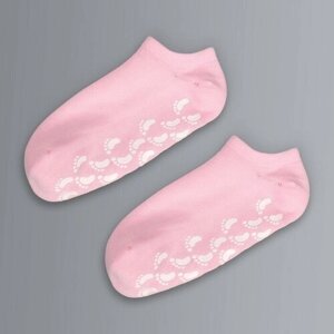 Гелевые носочки, увлажняющие, ONE SIZE, цвет нежно-розовый