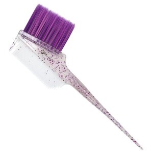 Gera Professional, Кисть-гребень, длинная смешанная фиолетовая щетина, цвет полупрозрачный с фиолетовыми блестками