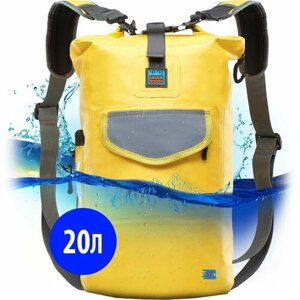 Гермомешок Luckroute - Водонепроницаемый туристический рюкзак из прочнейшего непромокаемого материала 500D PVC - Герморюкзак для рыбалки и водных видов спорта, устойчив к разрывам и проколам, 20 л