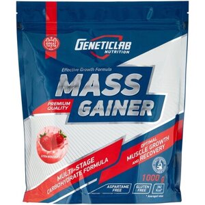 Гейнер Geneticlab Nutrition Mass Gainer, 1000 г, клубника