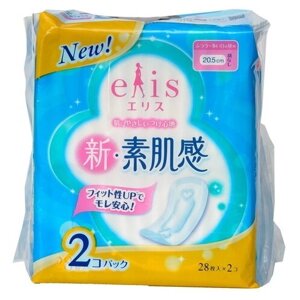 Гигиенические прокладки для женщин без крылышек DAIO Elis Skin мягкой поверхностью 20,5см 28шт*2
