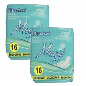 Гигиенические прокладки Meggi Ultra Maxi (Набор/2 пачки/32 штуки)