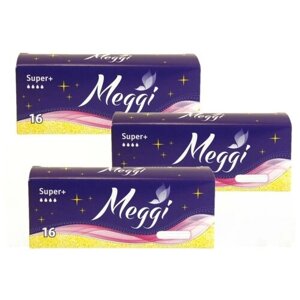 Гигиенические тампоны Meggi Super+ 16 (Набор/3 пачки/48 штук)