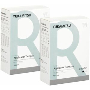 Гигиенические тампоны с аппликатором YUKAMITSU Regular, для умеренных выделений, набор 2х12 шт