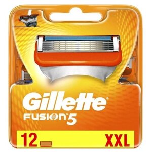 Gillette Fusion Сменные кассеты для бритвы, 12 шт