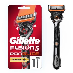 Gillette Fusion5 ProGlide Power Мужская Бритва , 1 кассета, с 5 лезвиями, с технологией FlexBall, c успокаивающими микроимпульсами