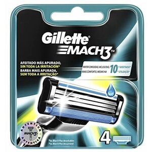 Gillette Mach3 сменные лезвия 4 шт