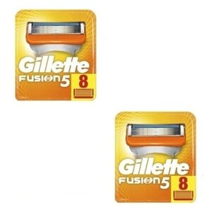 Gillette Сменные кассеты Gillette Fusion5, оранжевый, оранжевый, 2 уп.