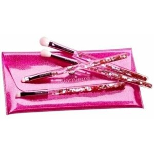 GLAMIERRE набор из 4 кистей для глаз и косметички Pink Luxe Glitter Eye Brush Collection