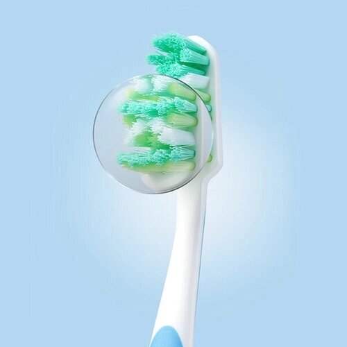 Glister Универcальные зубные щетки для взрослых, мягкая жесткость щетины 1 шт сине зеленая