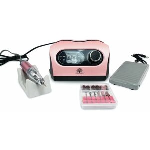 Global Fashion Аппарат, электрическая машинка для маникюра и педикюра профессиональный с ручкой ZS-717 50000 оборотов 80 Вт, розовый