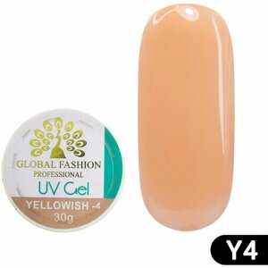Global Fashion Камуфлирующий гель для наращивания и моделирования ногтей Yellowish-4, 30 гр