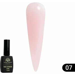 Global Fashion Камуфлирующий жидкий трёхфазный гель во флаконе с кистью для наращивания и укрепления ногтей Magic Extension, 12 мл /07 розовый лотос