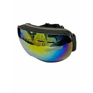 Горнолыжные очки (горнолыжная маска) черные/цветная линза