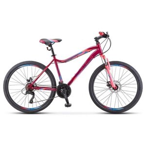 Горный (MTB) велосипед STELS Miss 5000 D 26 V020 (2021) вишневый/розовый 18"требует финальной сборки)