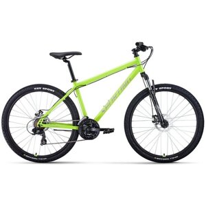 Горный велосипед SPORTING 27.5 2.0 D, рост 17", 27.5", 8 скоростей, ярко-зеленый/серебристый