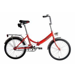 Городской велосипед Кама 20, с фонарем (2023) красный Один размер
