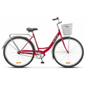 Городской велосипед STELS Navigator 345 28 Z010 с корзиной (2018) красный 20"требует финальной сборки)
