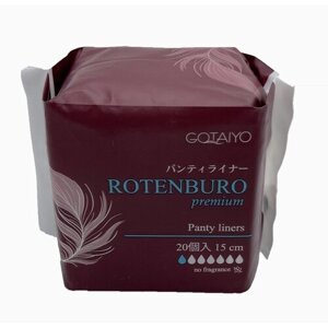 Gotaiyo Rotenburo Premium Panty Liners Прокладки женские гигиенические анатомической формы ежедневные ультратонкие без отдушек 15 см 1 капля 20 шт