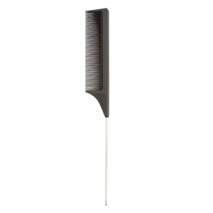 Гребень для волос LADY PINK BASIC Carbon Comb, карбоновый с металлической ручкой
