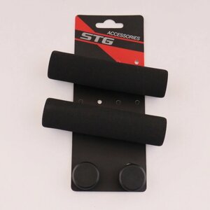 Грипсы велосипедные (128mm) (резиновые, поролон, чёрный) STG"