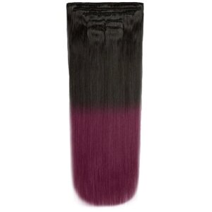 Hairshop Волосы на заколках 1.0/ Burgundy SD 50 см омбре (110 г) (Черный/Бордовый)