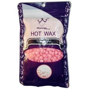 HOT WAX/Воск для депиляции в гранулах 100 гр/Роза