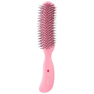 I LOVE MY HAIR Расческа для распутывания и придания объема волосам, щетка ILMH "Therapy Brush" 18280 розовая глянцевая, размер M