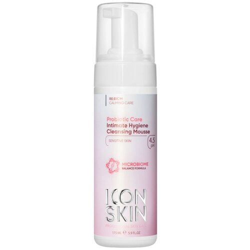 ICON SKIN / Мусс для интимной гигиены Probiotic Care с пребиотиком и пробиотиком для чувствительной кожи, 175 мл