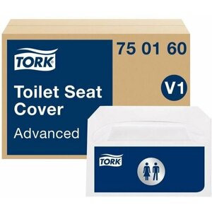 Индивидуальные бумажные покрытия на унитаз Tork 750160 (V1), 20 упаковок по 250 шт.