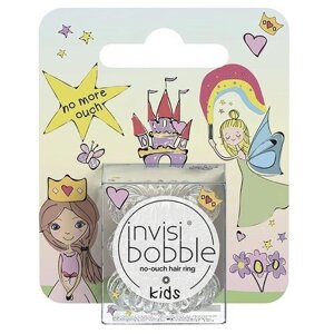 Invisibobble KIDS Princess Sparkle - Детская резинка для волос прозрачная с блёстками с подвесом (3 шт.)