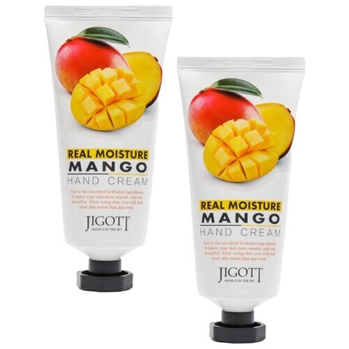 Jigott Набор увлажняющих кремов для рук с экстрактом манго Real Moisture Mango Hand Cream, 2*100 мл