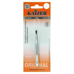 Kaizer Пинцет для бровей скошенный цвета серебра