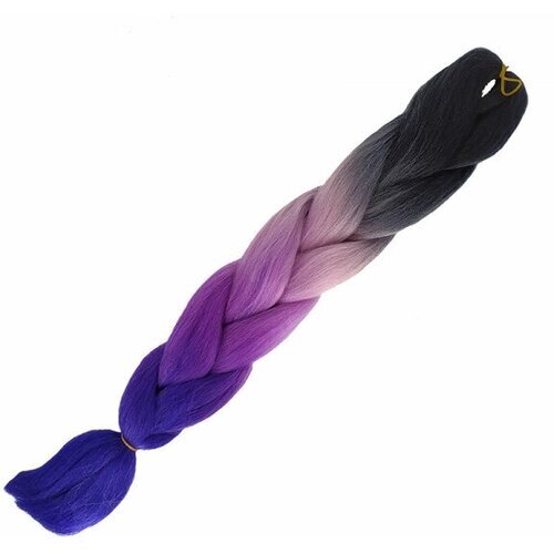 Канекалон коса 60 см, 4 цвета: черный, розовый, фиолетовый, синий