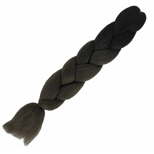 Канекалон коса 60 см, омбре из черного в темно-серый