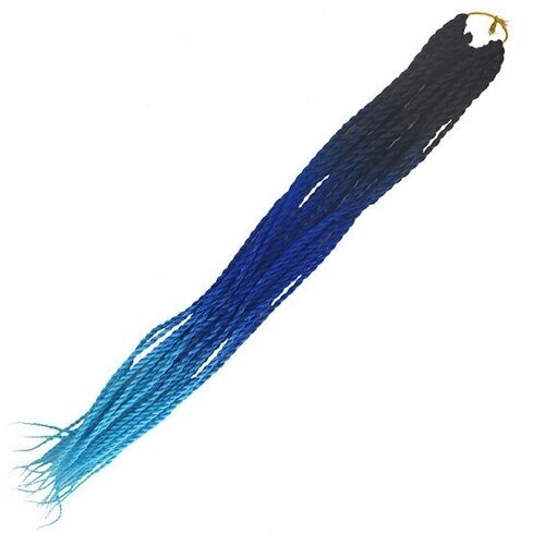 Канекалон Сенегальские косы 65 см, 3 цвета: черный, синий, голубой
